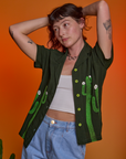 Paintstamped Pantry Button-Up in Cactus on Alex
