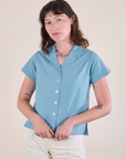 Pantry Button-Up in Baby Blue worn by Alex