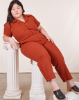 Petite Short Sleeve Jumpsuit - Paprika *FINAL SALE*