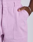 Short Sleeve Jumpsuit - Lilac Purple