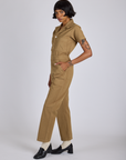 Short Sleeve Jumpsuit - Desert Brown