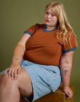 Vintage Ringer Tee - Burnt Terracotta