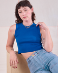 Muscle Tee in Royal Blue worn by Alex