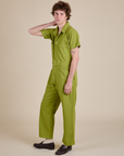 Short Sleeve Jumpsuit - Gross Green