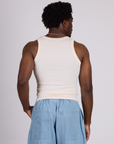 Back view of The Tank Top in Vintage Tee Off-White on Isaac