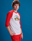 Taxi Raglan Tee in NYC side view on Quinn