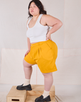 Trouser Shorts - Mustard Yellow