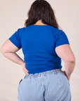 Baby Tee in Royal Blue back view on Ashley