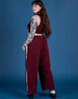 Painted Drop Pocket Cargo Pants - Red Wine