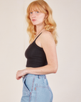 Cropped Cami in Basic Black side view on Margaret