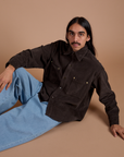 Cropped Corduroy Overshirt - Espresso Brown