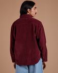 Cropped Corduroy Overshirt - Red Wine
