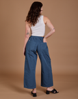 Drop Pocket Cargo Pants in French Blue back view on Alex