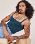Jesse is wearing Cropped Cami in Lagoon