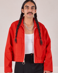 Mechanic Jacket in Mustang Red on Anthony