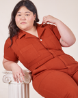 Petite Short Sleeve Jumpsuit - Paprika *FINAL SALE*