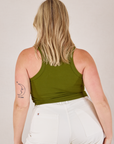 Racerback Tank in Summer Olive back view on Lish