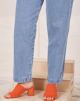 Pant leg close up of Denim Trouser Jeans in Light Wash worn by Gabi