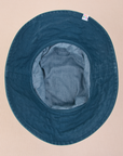 Wide Brim Denim Bucket Hats in Lagoon bottom view