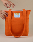 Over-Shoulder Zip Mini Tote in Burnt Orange