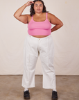 Alicia is wearing Cropped Cami in Bubblegum Pink and vintage tee off-white Western Pants