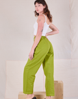 Back view of Heavyweight Trousers in Gross Green on Alex