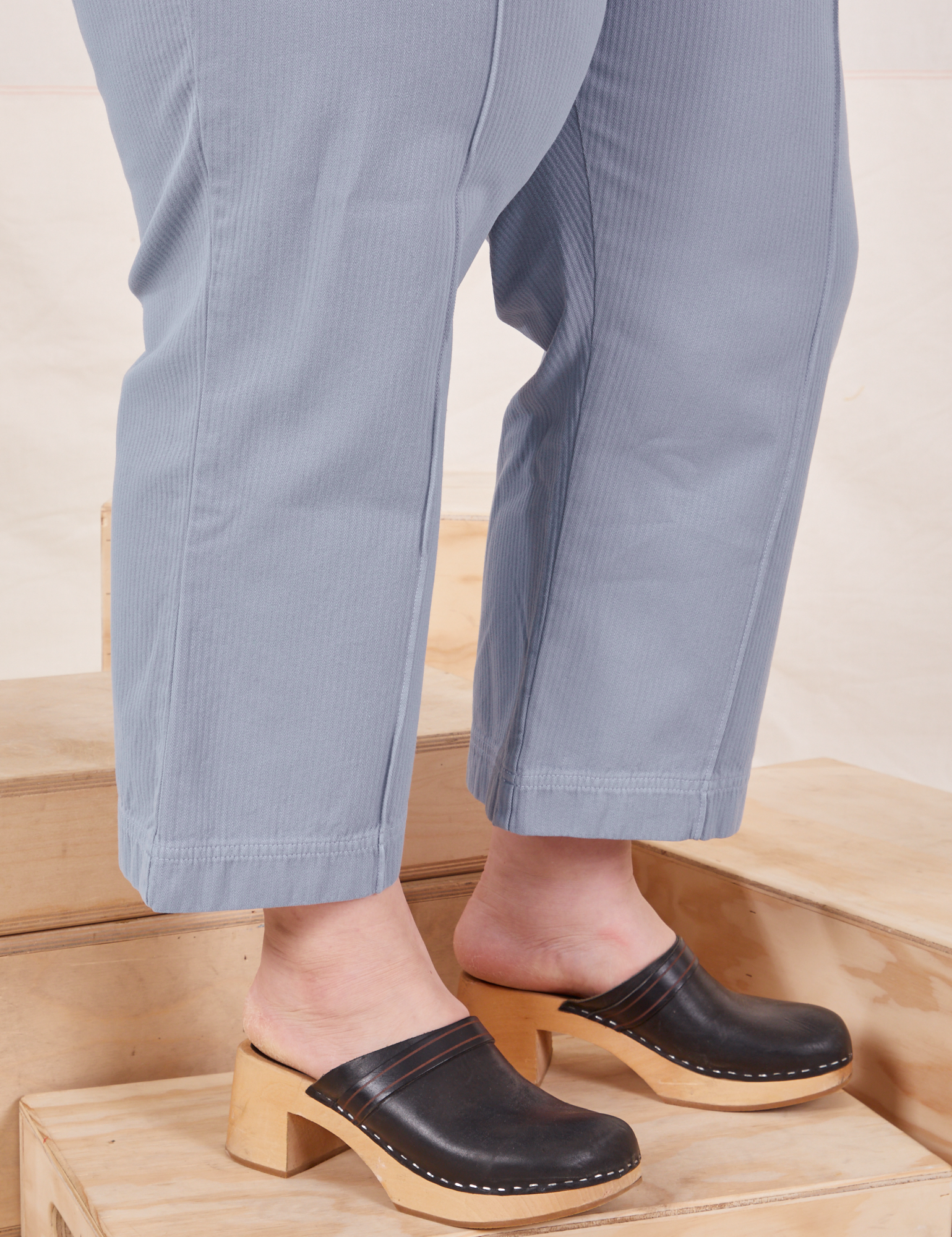 Heritage Westerns in Periwinkle pant leg side view on Ashley