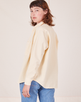 Side view of Oversize Overshirt in Vintage Tee Off-White worn by Alex