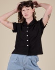 Pantry Button-Up in Basic Black on Alex