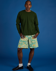 Longline Work Shorts - Spring Quilt Print