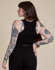 Racerback Tank in Black back view on Sydney