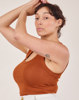 Tank Top in Burnt Terracotta side view on Tiara