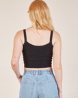 Cropped Cami in Basic Black back view on Margaret