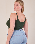 Cropped Cami in Swamp Green angled back view on Lish