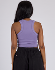Back view of the Porthole Tank in Faded grape on Kandia