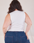 Muscle Tee in Vintage Tee Off-White back view on Ashley