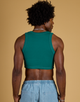 Contrast Stitch Mini Tank - Hunter Green