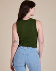 Muscle Tee in Evergreen back view on Alex