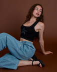 Icon Cropped Tank - Black Star