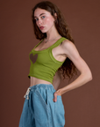 Icon Cropped Tank - Green Heart