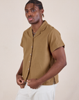 Pantry Button-Up in Desert Brown angled front view on Isaac