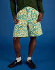 Longline Work Shorts - Spring Quilt Print
