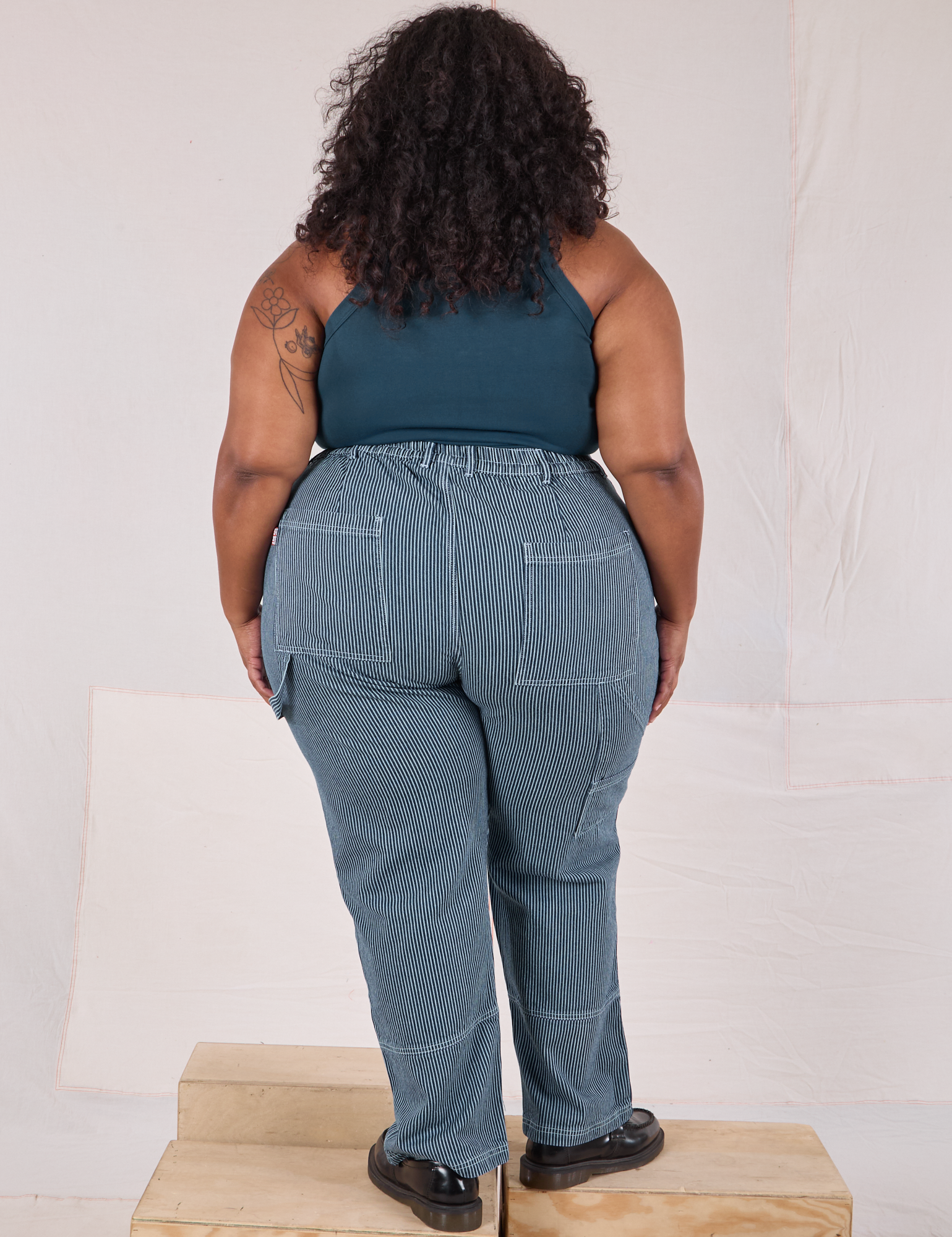 Railroad Carpenter Jeans in Baby Blue back view on Morgan
