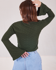 Bell Sleeve Top in Swamp Green back view on Hana