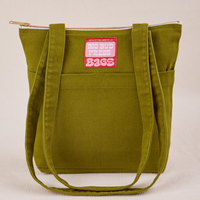 Over-Shoulder Zip Mini Tote in Olive Green