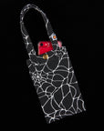 Spider Webs Printed Cell Phone Tote with phone inside