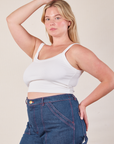 Cropped Cami in Vintage Tee Off-White angled front view on Lish