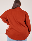 Back view of Flannel Overshirt in Paprika on Marielena