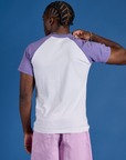 Back view of Produce Raglan Tee in Grape on Isaac