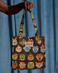 Halloween Masks Shopper Tote held by Jerrod